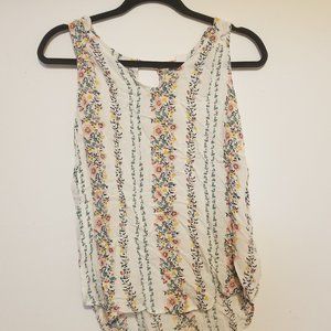 Old Navy - M - White Floral Flowy Sleeveless Blouse